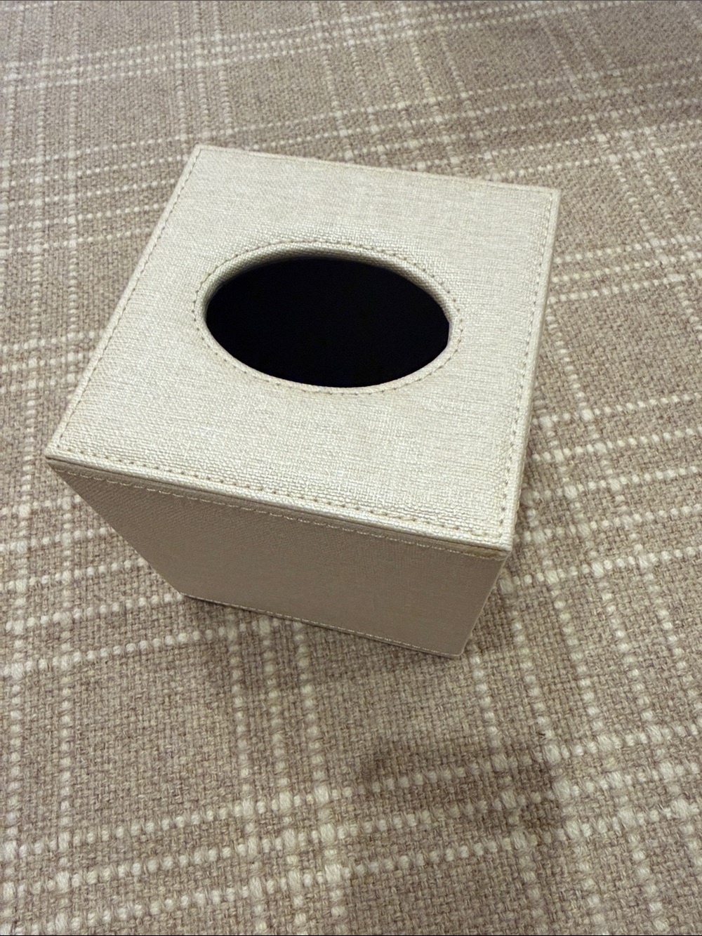 Neutral Square Tissue Box Cover - Light Beige